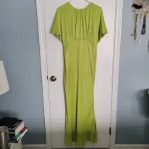 Karen Millen | Dresses | Karen Millen Satin Woven Crepe Maxi Dress Lime  Green Us | Poshmark